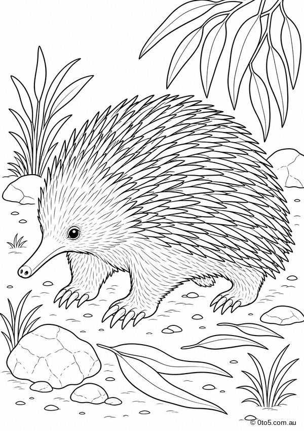 Australian Echidna Coloring Page thumbnail