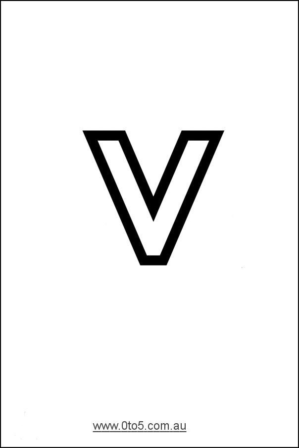 Letter - v printable template