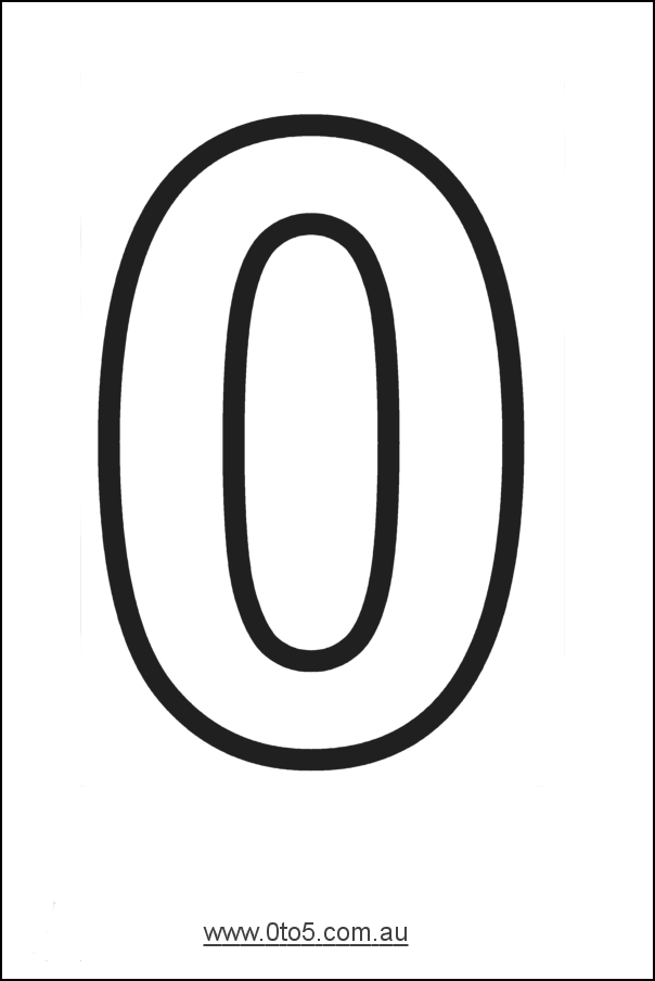 Number - zero printable template